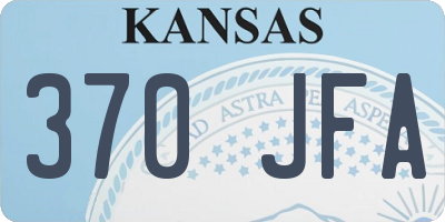 KS license plate 370JFA