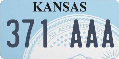 KS license plate 371AAA