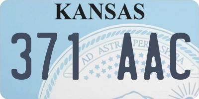 KS license plate 371AAC