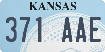 KS license plate 371AAE
