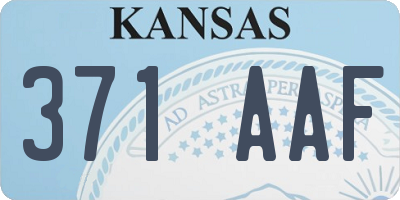 KS license plate 371AAF