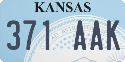 KS license plate 371AAK