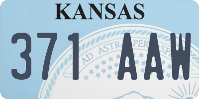 KS license plate 371AAW