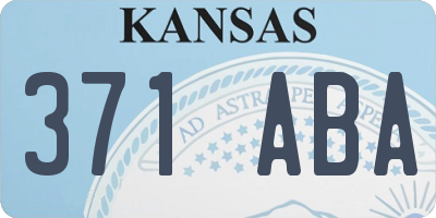 KS license plate 371ABA