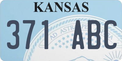 KS license plate 371ABC