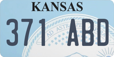 KS license plate 371ABD