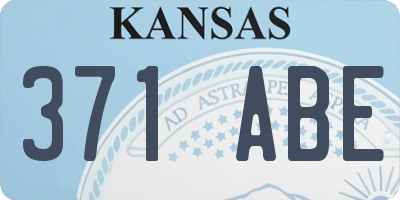 KS license plate 371ABE