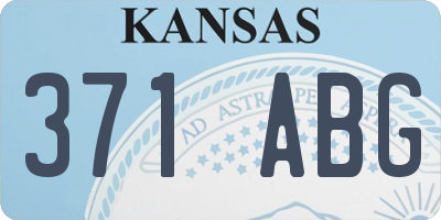 KS license plate 371ABG