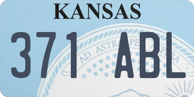 KS license plate 371ABL
