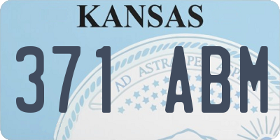 KS license plate 371ABM