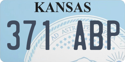 KS license plate 371ABP