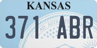 KS license plate 371ABR