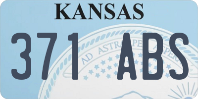 KS license plate 371ABS