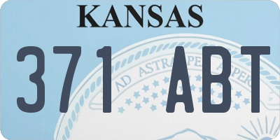 KS license plate 371ABT