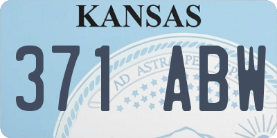 KS license plate 371ABW