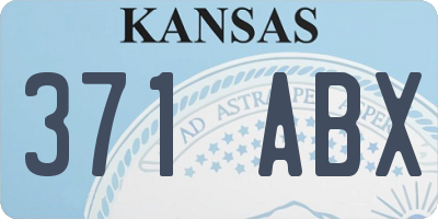 KS license plate 371ABX