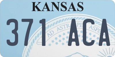 KS license plate 371ACA