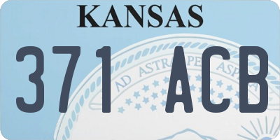 KS license plate 371ACB