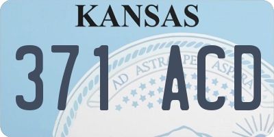 KS license plate 371ACD
