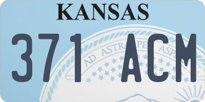 KS license plate 371ACM