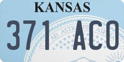 KS license plate 371ACO