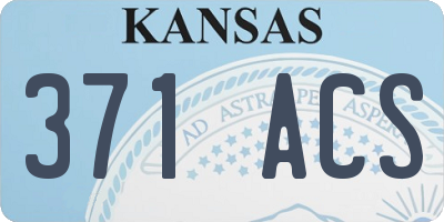 KS license plate 371ACS