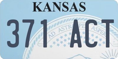 KS license plate 371ACT