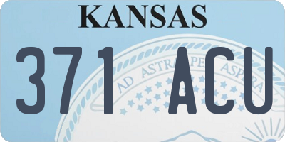 KS license plate 371ACU
