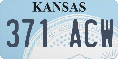 KS license plate 371ACW