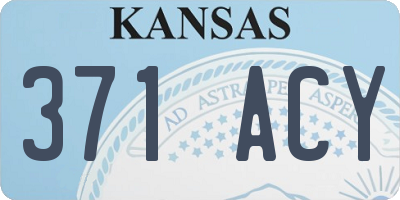 KS license plate 371ACY