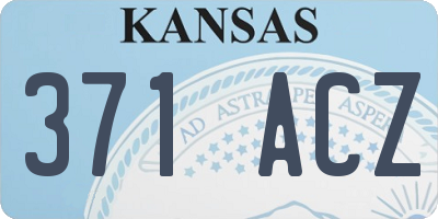 KS license plate 371ACZ