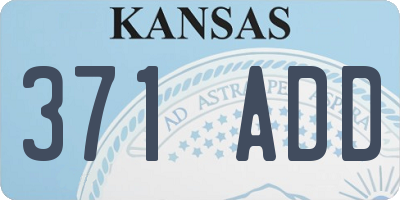 KS license plate 371ADD