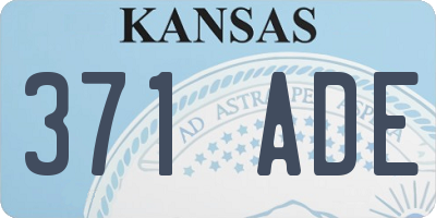 KS license plate 371ADE