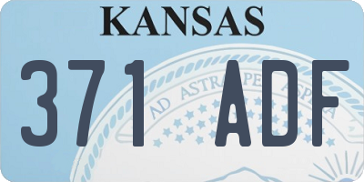 KS license plate 371ADF