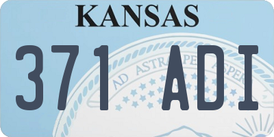 KS license plate 371ADI