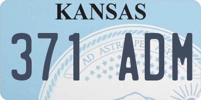 KS license plate 371ADM