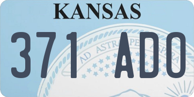 KS license plate 371ADO