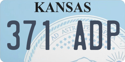 KS license plate 371ADP