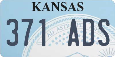 KS license plate 371ADS