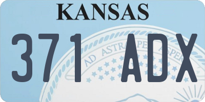 KS license plate 371ADX