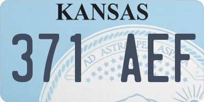 KS license plate 371AEF