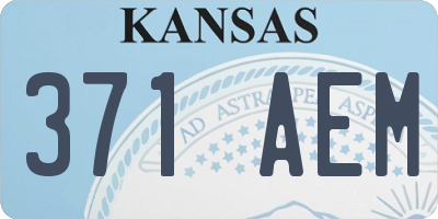 KS license plate 371AEM