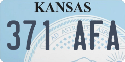 KS license plate 371AFA