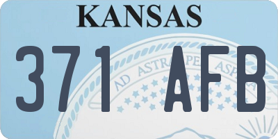 KS license plate 371AFB