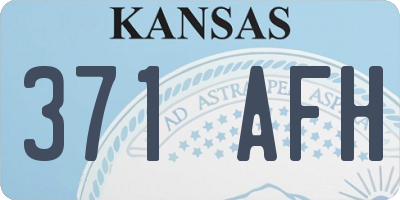 KS license plate 371AFH
