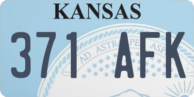 KS license plate 371AFK