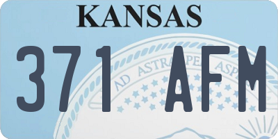 KS license plate 371AFM