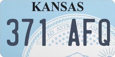 KS license plate 371AFQ