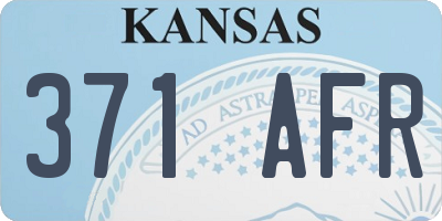 KS license plate 371AFR