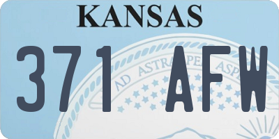 KS license plate 371AFW